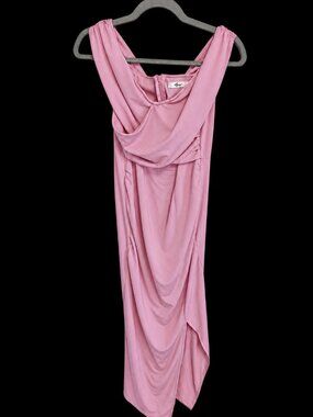 AISWI Pink Off-Shoulder Maternity Maxi Dress Size Large